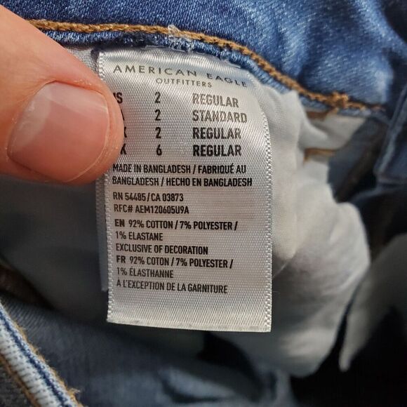 American Eagle Jeans Womens 2 High Rise Jeggings Distressed Ripped Light Wash - Picture 10 of 11